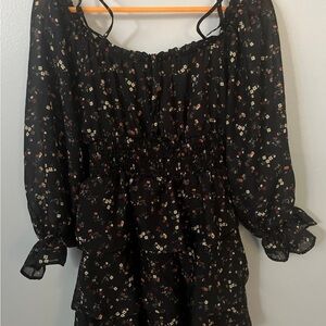 Justify Black Floral Mini Dress